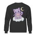 Kawaii Pastel Goth Cute Creepy Witchy Cat Boba Anime Kitten Sweatshirt