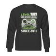 Level 10 Unlocked Awesome 2011 Video Game 10Th Birthday Gift Green Sweatshirt