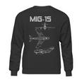 Mig-15 Soviet Plane Warbird Blueprint Schematics Diagram Sweatshirt