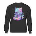 Pastel Goth Aestic Kawaii Creepy Cat Eating Ramen Noodles Sweatshirt