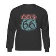 Historic American Route Icon Weathered Highway 66 Road Sign Sweatshirt