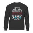 Never Underestimate Who Survived The Pandemic Long Term Care Food Service Worker Sweatshirt