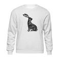 Hare Lino Print Hare Mad March Animal Sweatshirt