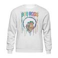 Teelocity Bob Ross Paint Drip Graphic Sweatshirt