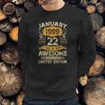 22 Years Old Gifts Vintage January 1999 22Nd Birthday Gift Sweatshirt Gifts for Him