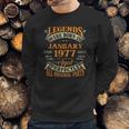 45Th Birthday Gift Legends Born In January 1977 45 Years Old Sweatshirt Gifts for Him