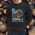 5 Crushing It Since 2016 Monster Truck 5Th Birthday Gift Boy Sweatshirt Gifts for Him