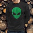 Alien Head Green Alien Grey Sweatshirt Gifts for Him