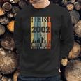 August 2002 19 Years Old 2002 Birthday Gift Sweatshirt Gifts for Him