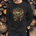 Baby Yoda Hug Flaptatn Fire Reside Sweatshirt Gifts for Him