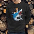 Beagle Riding Shark Jawsome Dog Lover Sweatshirt Gifts for Him