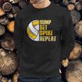 Bump Set Spike Repeat Volleyball Funny Graphic Design Printed Casual Daily Basic Sweatshirt Gifts for Him