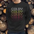 Colby Retro Wordmark Pattern Vintage Style Sweatshirt Gifts for Him