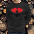 Cute Heart Eyes Emoji Face Halloween Costume Love Sweatshirt Gifts for Him