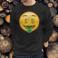 Emoji Money Face Cute Smile Dollar Signs Eyes Mouth Emotic Sweatshirt Gifts for Him