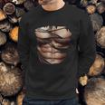 Fake Muscles Ripped Torn Chest Six Pack Abs Fitness Model Sweatshirt Gifts for Him