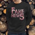 Fake News Distressed Text Sweatshirt Gifts for Him