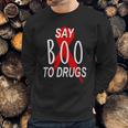 Funny Halloween Say Boo To Drugs Awareness Red Ribbon Sweatshirt Gifts for Him