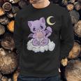 Kawaii Pastel Goth Cute Creepy Witchy Cat Boba Anime Kitten Sweatshirt Gifts for Him