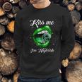 Kiss Me Im Highrish Cannabis Lips Weed Love Lips Cannabis Graphic Design Printed Casual Daily Basic Sweatshirt Gifts for Him