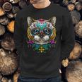 Kitty Cat Sugar Skull Day Of The Dead Dia De Muertos Sweatshirt Gifts for Him