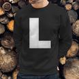 Letter L Capital Alphabet Bold Style Sweatshirt Gifts for Him