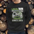 Level 10 Unlocked Awesome 2011 Video Game 10Th Birthday Gift Green Sweatshirt Gifts for Him