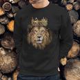 Lion Head Golden Crown Art Canvas King Sweatshirt Gifts for Him