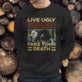 Live Ugly Fake Your Death Funny Vintage Opossum Sweatshirt Gifts for Him