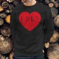 Love In Braille Inside Big Red Heart Uncontracted Valentine Sweatshirt Gifts for Him