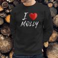 I Love Heart Molly Family Name Sweatshirt Gifts for Him