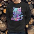 Pastel Goth Aestic Kawaii Creepy Cat Eating Ramen Noodles Sweatshirt Gifts for Him