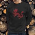 Red Chinese Firedrake Dragon Print Art Wear Sweatshirt Gifts for Him