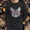 Red Linda Glasses Cat Funny Belcher Kitty Cute Humor Fun Sweatshirt Gifts for Him