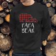 Red Plaid Papa Bear Two Cubs Matching Buffalo Pajama Xmas Sweatshirt Gifts for Him