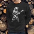 Retro Bear Playing Bass Guitar Bear Guitarist Music Lovers Sweatshirt Gifts for Him