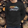 Retro Vibe Maine Vintage Mountains And Sun Sweatshirt Gifts for Him