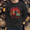 Retro Vintage Never Trust The Living Creepy Goth Grunge Emo Sweatshirt Gifts for Him