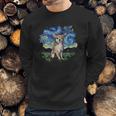 Tan Chihuahua Starry Night Impressionist Dog Art Sweatshirt Gifts for Him