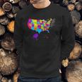 United States Map With States And Capital Cities Sweatshirt Gifts for Him