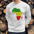 Africa Map Reggae Rasta Green Yellow Red Africa Pride Sweatshirt Gifts for Him