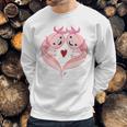 Axolotl Amphibian Love With Heart Valentine Sweatshirt Gifts for Him