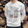 Back To The Future Delorean Blueprint Sweatshirt Gifts for Him