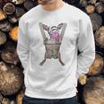 Black Chihuahua Dog In Baby Carrier With Bubble Gum Sweatshirt Gifts for Him