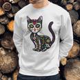 Cute Sugar Skull Mexican Cat Halloween Day Of The Dead Sweatshirt Gifts for Him