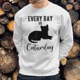 Everyday Is Caturday Funny Black Cat Lovers Gifts Sweatshirt Gifts for Him