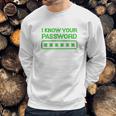 Hacker Gifts Cybersecurity I Know Your Password Sysadmin Sweatshirt Gifts for Him