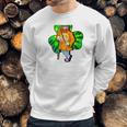 Irish Hippie Leprechaun Peace Shillelagh Guitar Beard Sweatshirt Gifts for Him