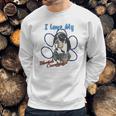 I Love My Bluetick Coonhound Dog Lover Paws Print Sweatshirt Gifts for Him