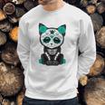 Sugar Skull Cat Day Of The Dead Cat Sweatshirt Gifts for Him